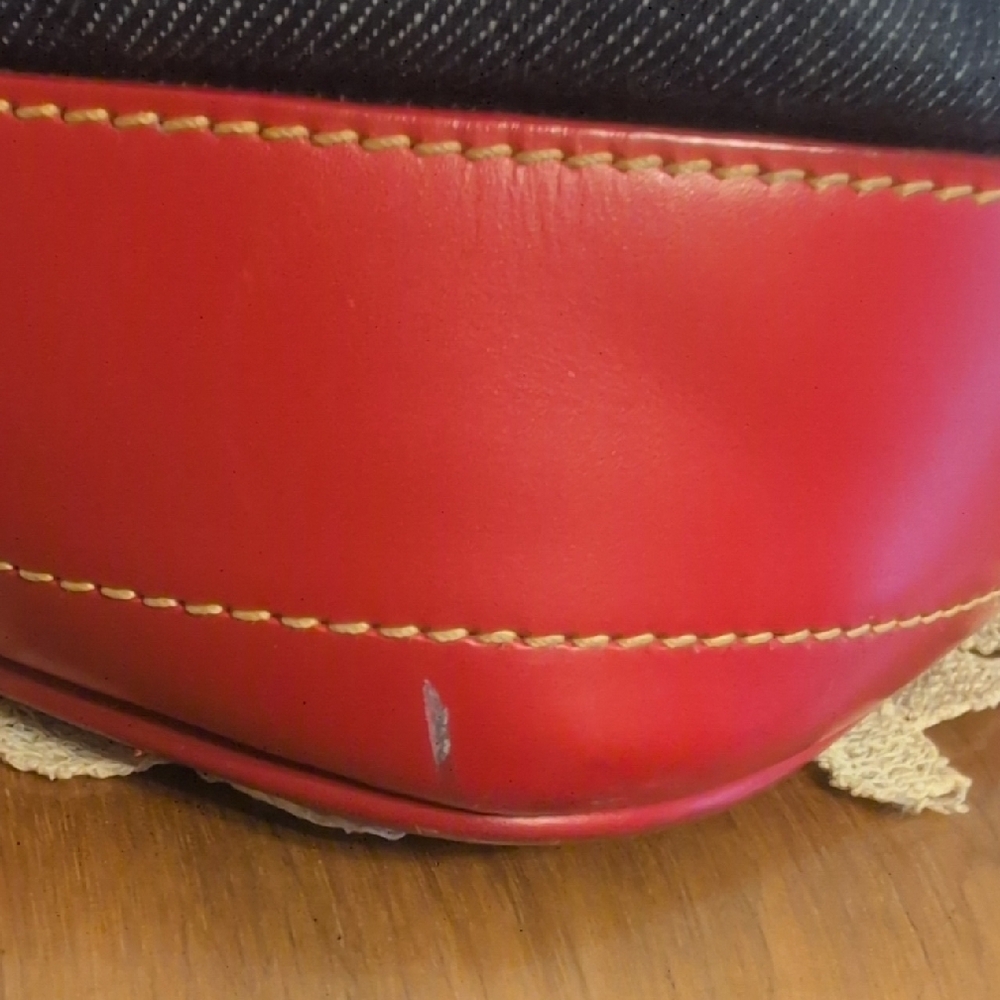 Red and Blue Denim Bucket Bag - Picture 10 of 12